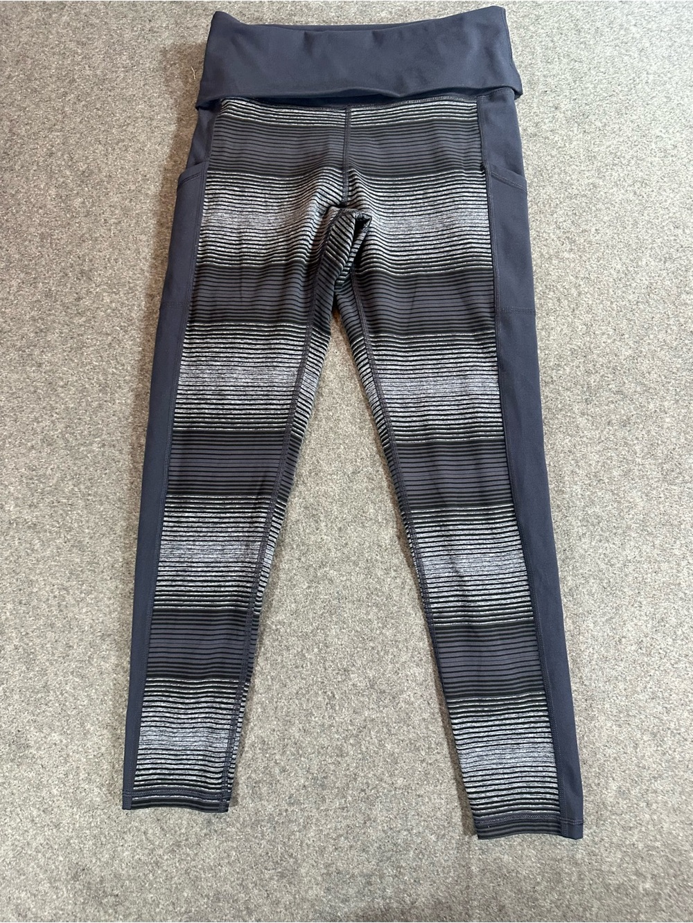 aerie Blue Striped foldover  Leggings
